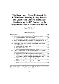 Skyscraper, Green Design, & the LEED Green Building Rating
