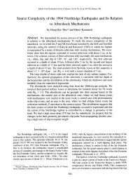 Source Complexity of the 1994 Northridge Earthquake and Its Relation to Aftershock Mechanisms