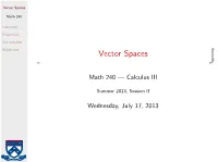Vector Spaces