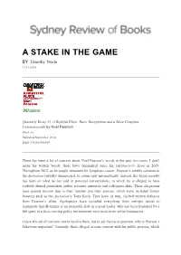 A STAKE in the GAME by Timothy Neale 11/11/2014