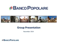 Banco Popolare Group at a Glance