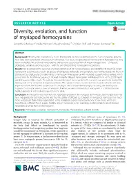 Diversity, Evolution, and Function of Myriapod Hemocyanins Samantha Scherbaum1, Nadja Hellmann2, Rosa Fernández3,4, Christian Pick1 and Thorsten Burmester1*