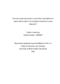 Does the Archaeoastronomic Record of the Cotswold-Severn Region Reflect Evidence of a Transition from Lunar to Solar Alignment?