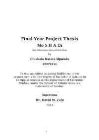 Final Year Project Thesis Mo S H a Di