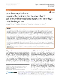 Interferon-Alpha-Based Immunotherapies in the Treatment Of
