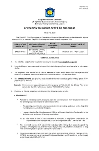 Invitation to Submit Offer to Purchase