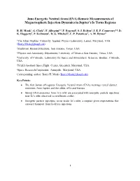 Juno Energetic Neutral Atom (ENA) Remote Measurements of Magnetospheric Injection-Dynamics in Jupiter’S Io Torus Regions