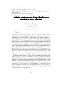 Modeling Genetic Networks. Gustave Roud's Œuvre, from Diary to Poetry Collections DOI