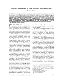 Pathologic Classification of Focal Segmental Glomerulosclerosis