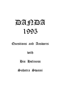 Questions and Answers with His Holiness Suhotra Swami