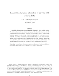 Resampling Variance Estimation in Surveys with Missing Data