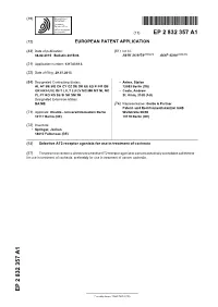 Selective AT2 Receptor Agonists for Use in Treatment of Cachexia