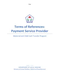 Terms of References: Payment Service Provider