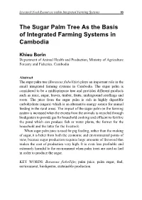 The Sugar Palm Tree As the Basis of Integrated Farming Systems in Cambodia
