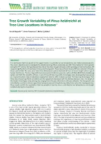 Tree Growth Variability of Pinus Heldreichii at Tree-Line Locations in Kosovo**