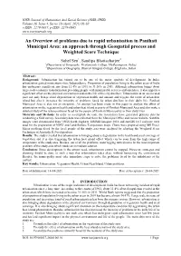 An Overview of Problems Due to Rapid Urbanisation in Panihati Municipal Area: an Approach Through Geospatial Process and Weighted Score Technique