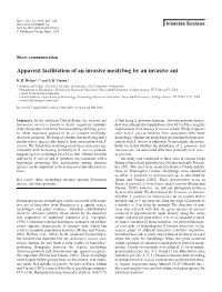 Apparent Facilitation of an Invasive Mealybug by an Invasive Ant