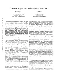 Concave Aspects of Submodular Functions