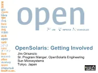 Opensolaris: Getting Involved Jim Grisanzio Sr