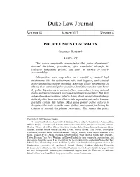 Police Union Contracts