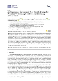 An Ergonomic Customized-Tool Handle Design for Precision Tools Using Additive Manufacturing: a Case Study