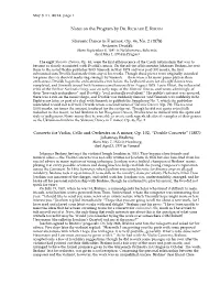 May 8-11, 2014 Program Notes