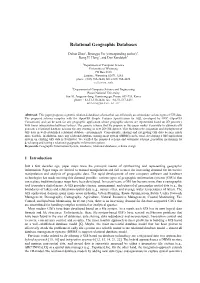 Relational Geographic Databases