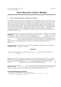 Term Structure Lattice Models