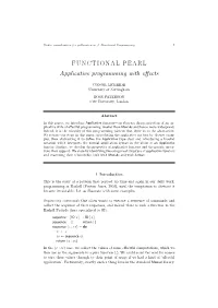 Applicative Programming with Effects