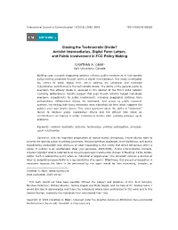 Closing the Technocratic Divide? Activist Intermediaries, Digital Form Letters, and Public Involvement in FCC Policy Making