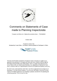 Comments on Statements of Case Made to Planning Inspectorate