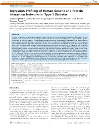 Expression Profiling of Human Genetic and Protein Interaction Networks in Type 1 Diabetes