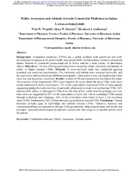 Public Awareness and Attitude Towards Counterfeit Medicines in Sudan: a Cross-Sectional Study Wala W