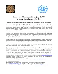 Renowned African Musicians Join the UN in a Song to End Poverty by 2015