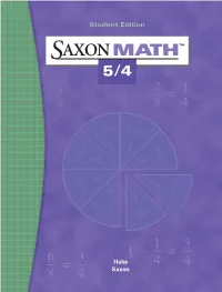 Saxon Math 5/4 3Rd Student Edition Stephen Hake