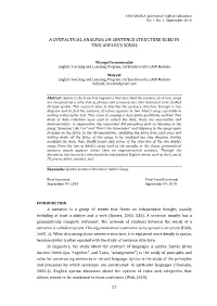 A Syntactical Analysis on Sentence Structure Used in Two Adeles's Songs