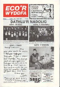 Eco'r Wyddfa Oddi Wrth Bawb Ym 9-Spm Sadwrn Musnes Ilefrith a NFA R ARGAU SUL, EIRWYN OEWIS EANG 0 MERCHER