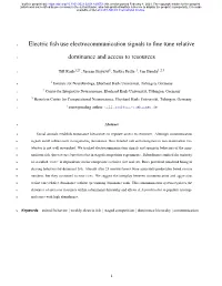 Electric Fish Use Electrocommunication Signals to Fine Tune Relative
