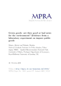 Evidence from a Laboratory Experiment on Impure Public Goods