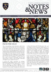 FROM the DEAN What Is the Significance of the Reformation Today? in This to Reform Itself Continuously)