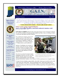 Latino Gang Targeted Blacks Nearly 150 Alleged Members, Associates Indicted in Southern Calif