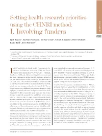 Setting Health Research Priorities Using The