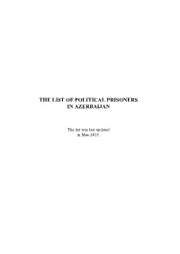 The List of Political Prisoners in Azerbaijan