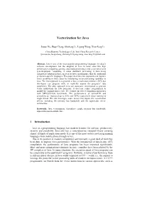 Vectorization for Java