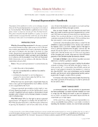 Personal Representative Handbook
