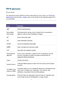 PR18 Glossary Overview