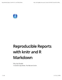 Reproducible Reports with Knitr and R Markdown