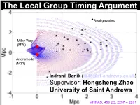 The Local Group Timing Argument