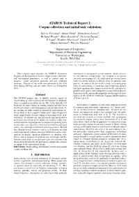 ATAROS Technical Report 1: Corpus Collection and Initial Task Validation