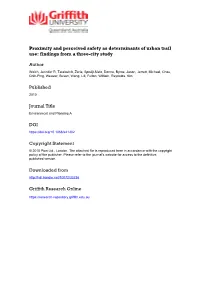 Proximity and Perceived Safety As Determinants of Urban Trail Use: Findings from a Three-City Study